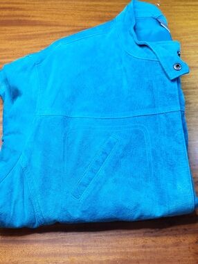 Chico's Bright Turquoise Suede Jacket